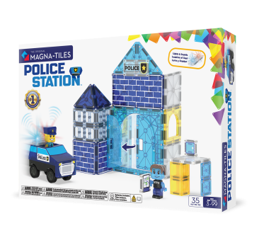 Posterunek Policji - Police Station - Klocki Magnetyczne 35 elementów - Magna-Tiles