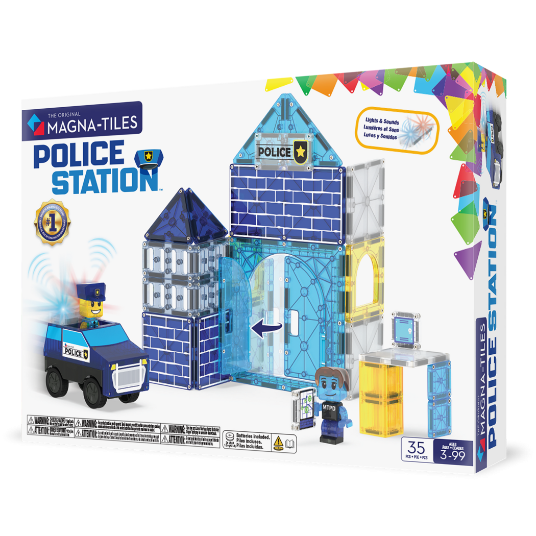 Posterunek Policji - Police Station - Klocki Magnetyczne 35 elementów - Magna-Tiles