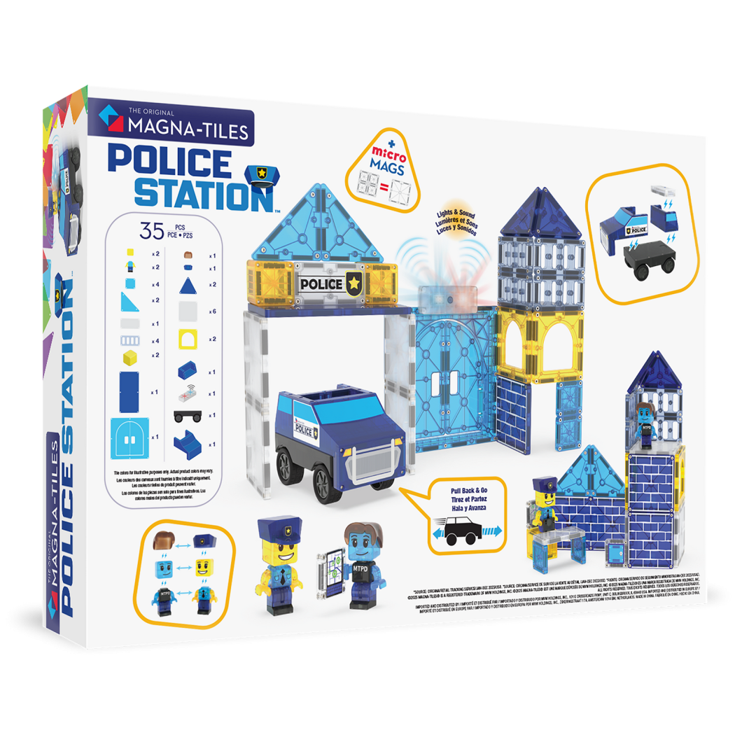 Posterunek Policji - Police Station - Klocki Magnetyczne 35 elementów - Magna-Tiles