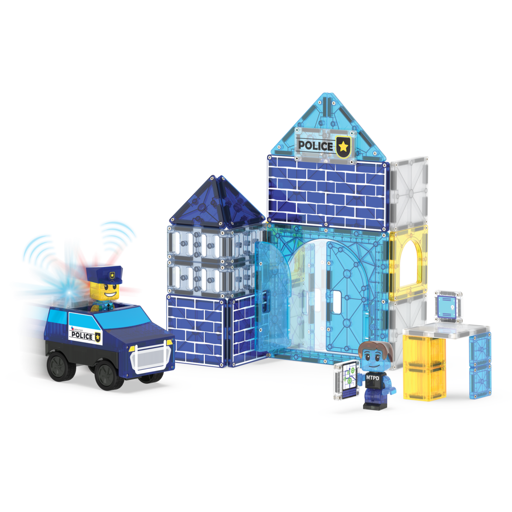 Posterunek Policji - Police Station - Klocki Magnetyczne 35 elementów - Magna-Tiles