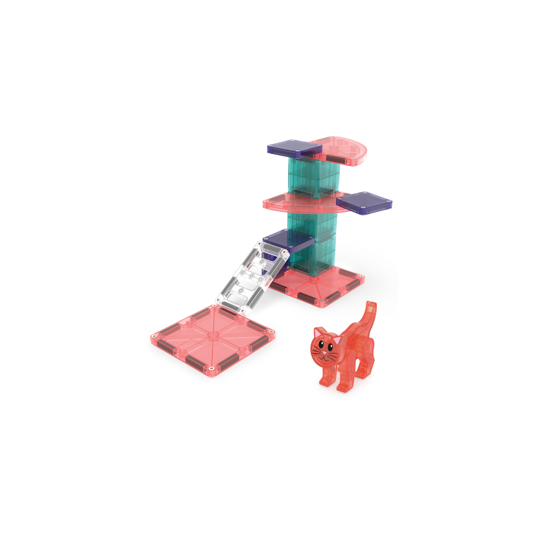 Drapak dla Kota Koci Domek - Cat Tree - Klocki Magnetyczne 13 elementów - Magna-Tiles