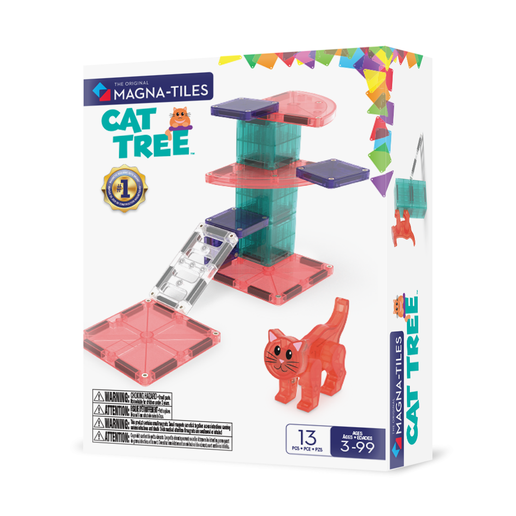 Drapak dla Kota Koci Domek - Cat Tree - Klocki Magnetyczne 13 elementów - Magna-Tiles