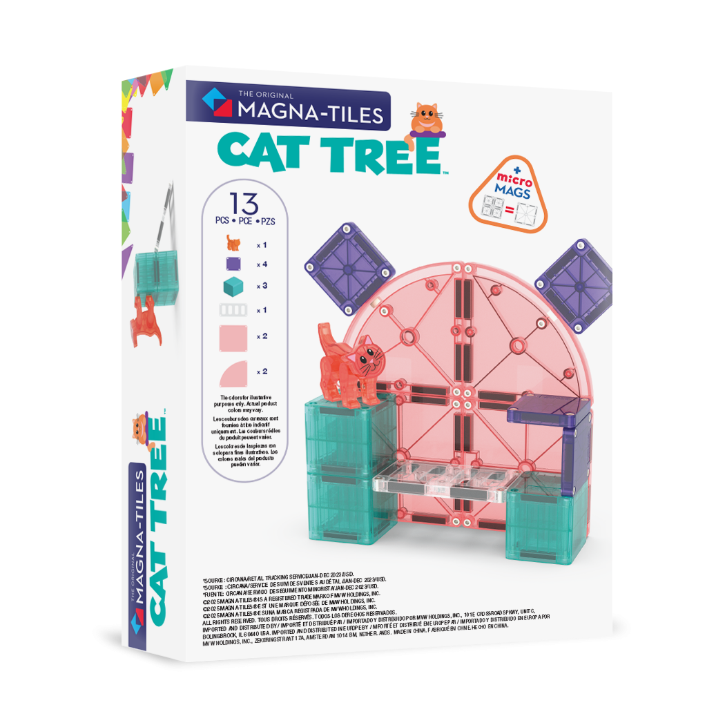 Drapak dla Kota Koci Domek - Cat Tree - Klocki Magnetyczne 13 elementów - Magna-Tiles