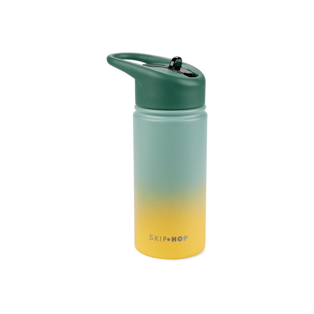 PROMOCJA Zieleń Ombre - Stalowa Butelka Termiczna - Bidon z Ustnikiem - 450 ml - Wander - Skip Hop