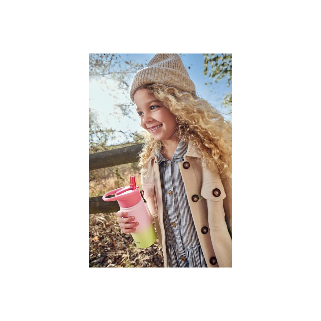 Zieleń Ombre - Stalowa Butelka Termiczna - Bidon z Ustnikiem - 450 ml - Wander - Skip Hop