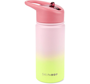 Róż Ombre - Stalowa Butelka Termiczna - Bidon z Ustnikiem - 450 ml - Wander - Skip Hop