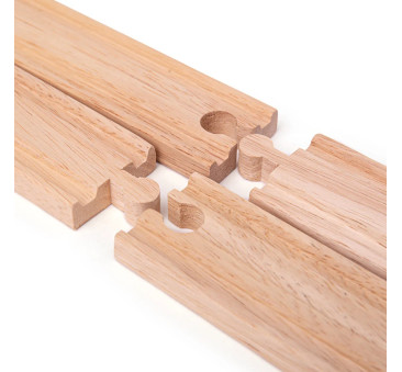 Tor Prosty 23,5 cm - seria Drewniania Kolejka - 4 Elementy - BigJigs