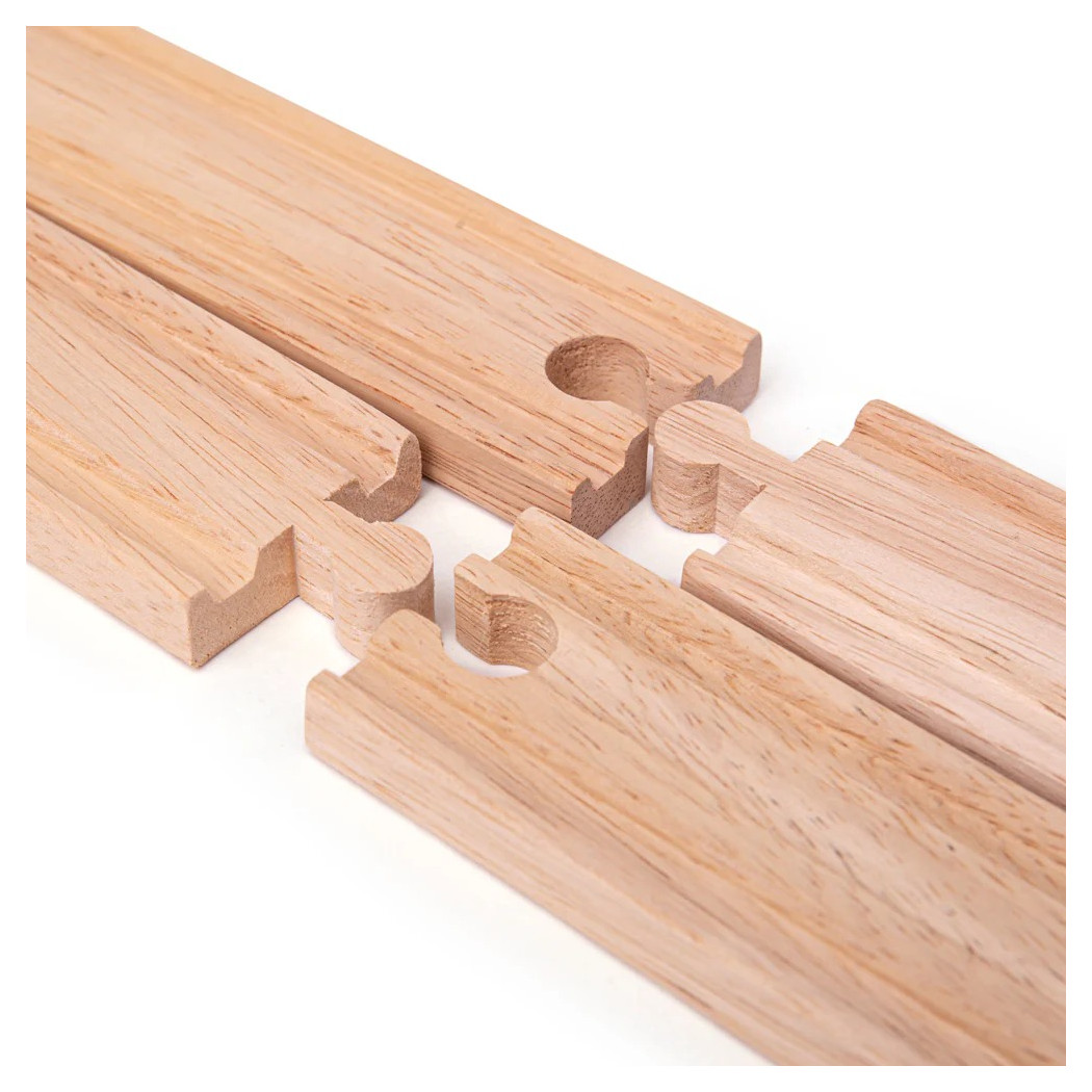 Tor Prosty 23,5 cm - seria Drewniania Kolejka - 4 Elementy - BigJigs