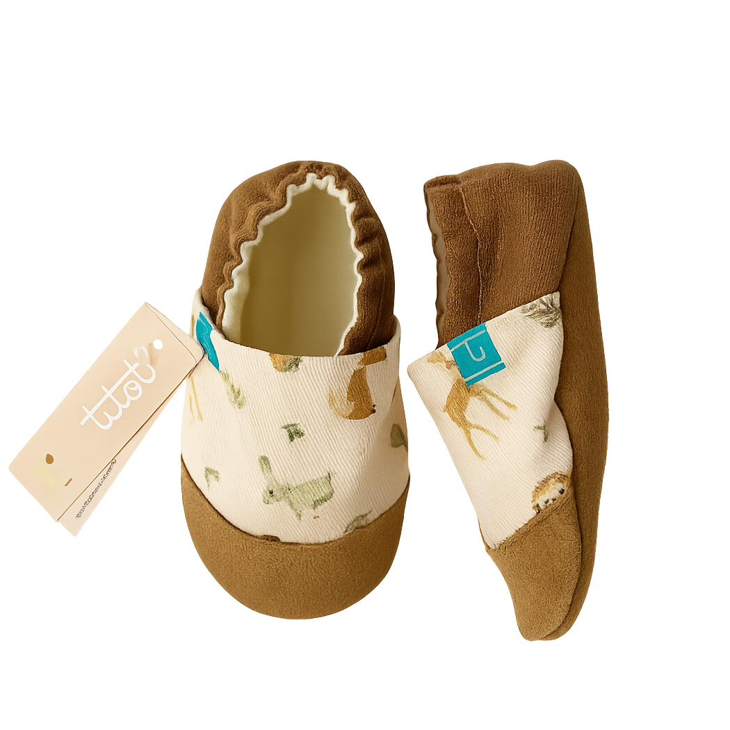 Forest Friends - rozmiar 18-24 miesięcy 22/23 14 cm - Papcie Titot - SKÓRZANA PODESZWA