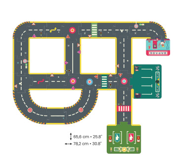 ULICE CRAZY MOTORS - Puzzle Kartonowe 26 Elementów  - Djeco