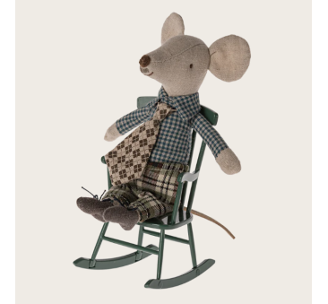 Fotel Bujany Beżowy - Rocking Chair Mouse - Dark Sand - Maileg