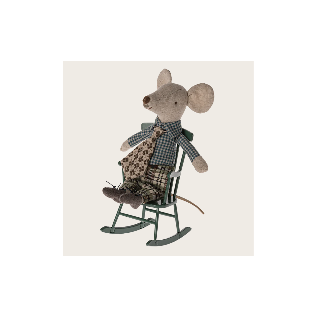Fotel Bujany Beżowy - Rocking Chair Mouse - Dark Sand - Maileg