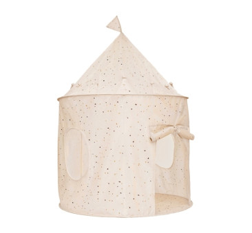 Beżowy z Efektem Lastryko Namiot dla Dzieci - Ciche Miejsce do Zabawy i Odpoczynku - Terrazzo Beige - 3 Sprouts