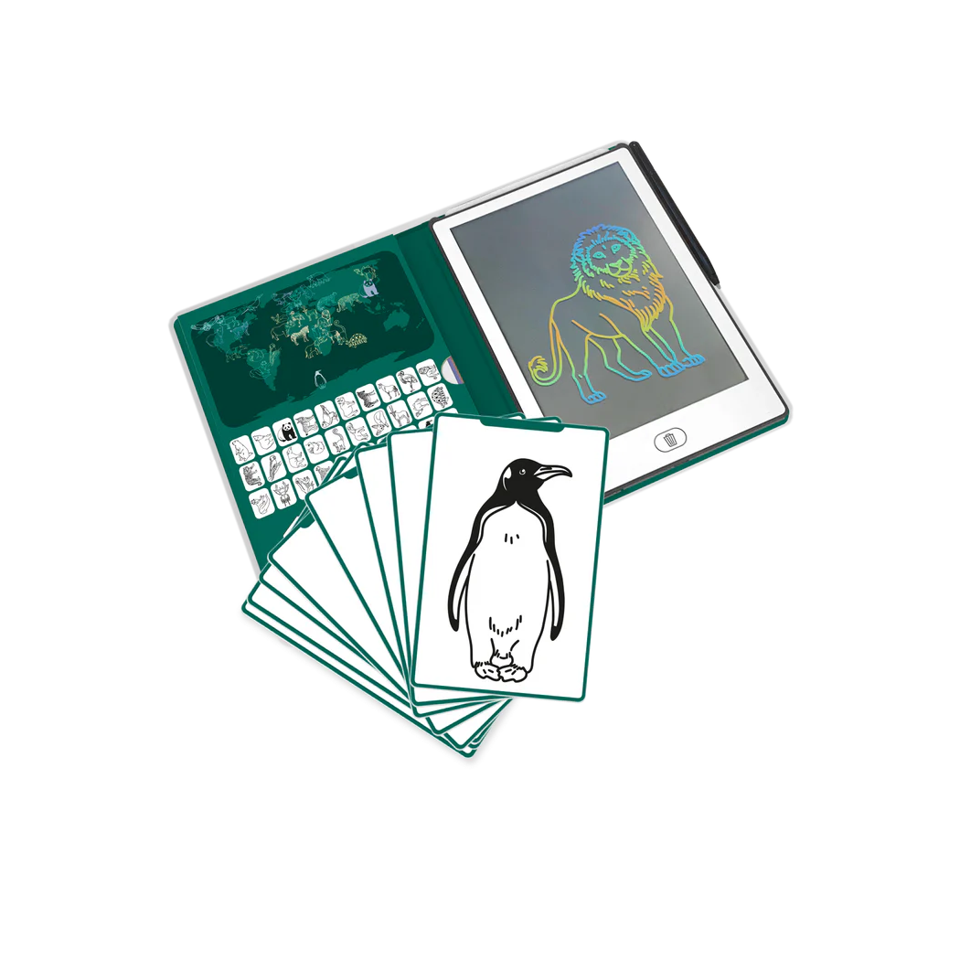 Zwierzęta Dookoła Świata - Tablet do Nauki Rysowania dla Dzieci - Mini Tablet Rysunkowy - KIDYWOLF