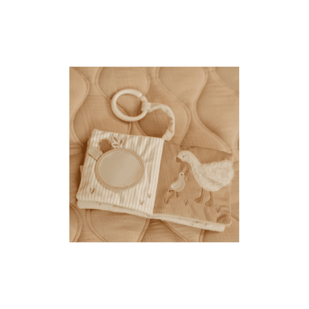 Książeczka Aktywizująca Newborn Naturals - Mięciutka Sensoryczna z Gryzakiem - Little Dutch