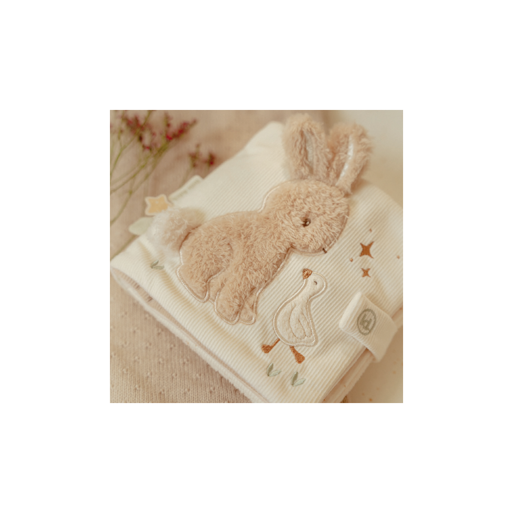 Książeczka Aktywizująca Newborn Naturals - Mięciutka Sensoryczna z Gryzakiem - Little Dutch