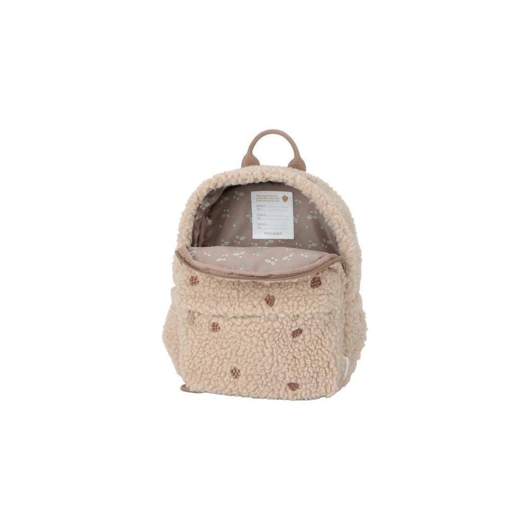 Teddy Taupe - Puchaty Plecak Dla Dzieci dla Przedszkolaka z Zapięciem - Little Dutch