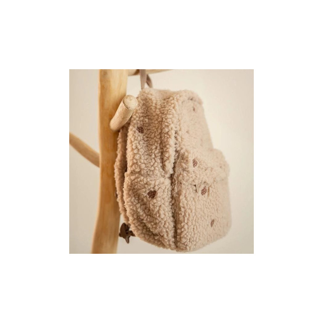 Teddy Taupe - Puchaty Plecak Dla Dzieci dla Przedszkolaka z Zapięciem - Little Dutch