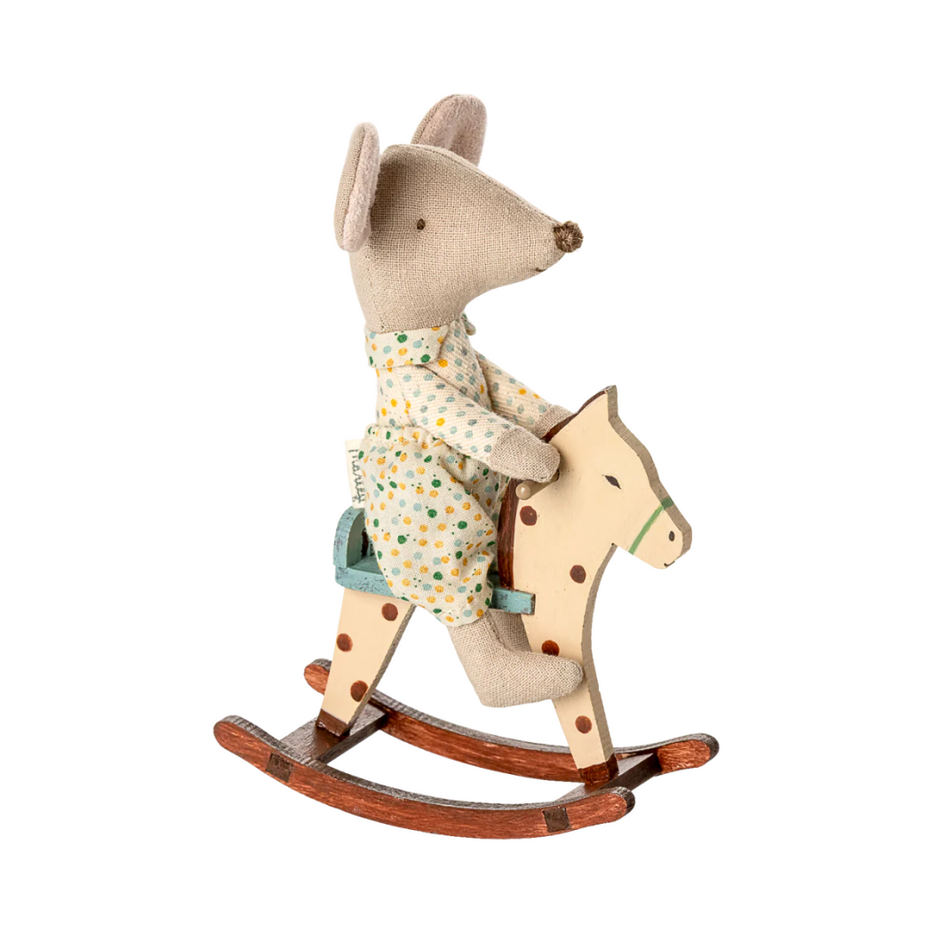 Kremowy Konik na Biegunach dla Myszek - Akcesoria dla Myszek - Maileg