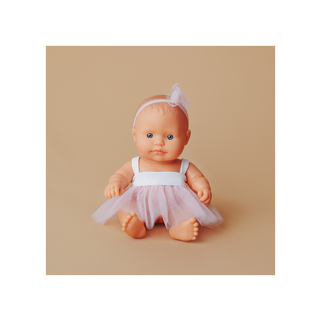 Europejka 21 cm w Tiulowej Sukience - Lalka Dziewczynka Europejka - Miniland My Friends & Me - Miniland