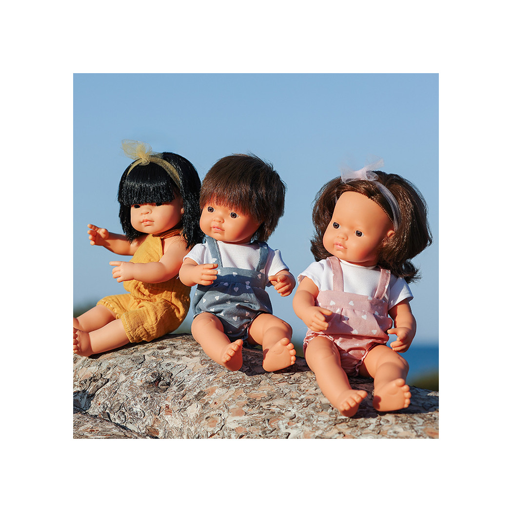 PROMOCJA Europejka Brązowe Włosy 38 cm - Lalka Dziewczynka Europejka - Miniland My Friends & Me - Miniland