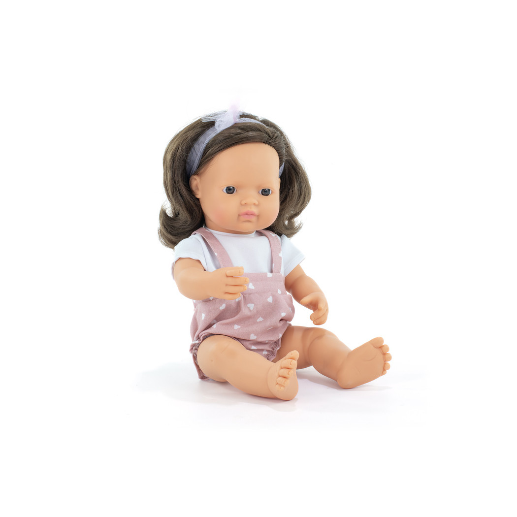 Europejka Brązowe Włosy 38 cm - Lalka Dziewczynka Europejka - Miniland My Friends & Me - Miniland