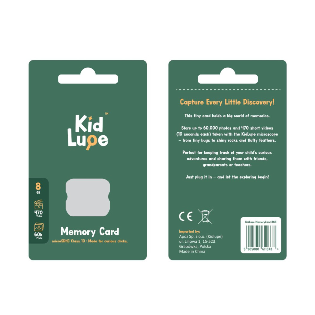 Karta Pamięci microSDHC 8GB - do Mikroskopów KidLupe