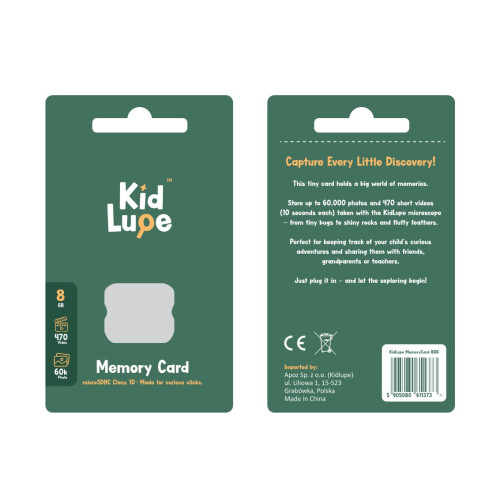 Karta pamięci microSDHC 8GB do mikroskopu KidLupe – zdjęcia i filmy z obserwacji