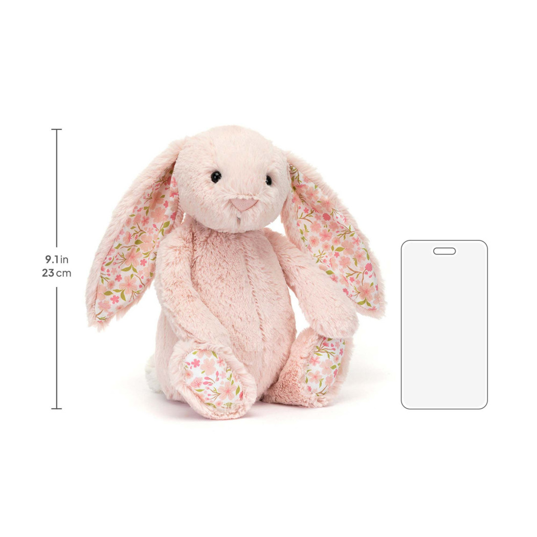 Pudrowo Różowy Króliczek Kwiatowe Uszy i Stópki - Cherry 31 cm - Maskotka Przytulanka - JellyCat