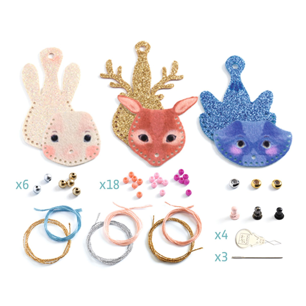 Sekretne Naszyjniki - 3 Wisiorki z Malutką Kieszonką na Skarb - Zrób To Sam DIY - Djeco