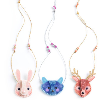 Sekretne Naszyjniki - 3 Wisiorki z Malutką Kieszonką na Skarb - Zrób To Sam DIY - Djeco