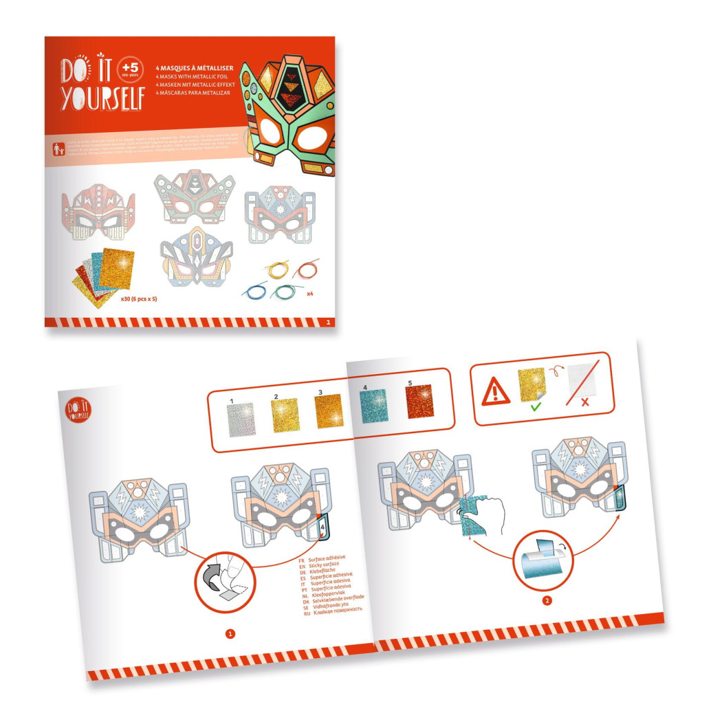 Maski SUPERROBOTY - Zestaw 4 Różne Maski - Zrób To Sam DIY - Djeco