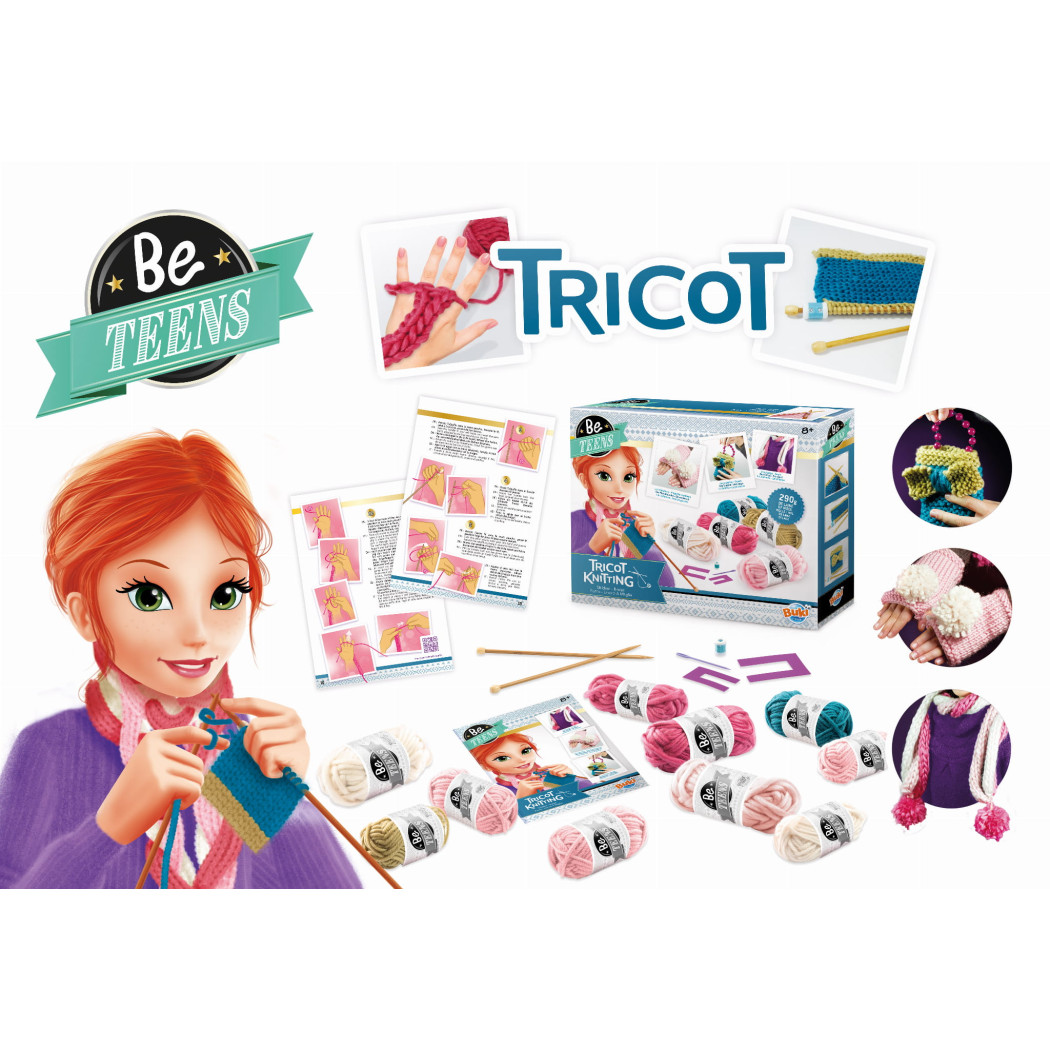 Zestaw do Nauki Robienia na Drutach - Zrób To Sam DIY - Wełniana Włóczka i Druty - BUKI