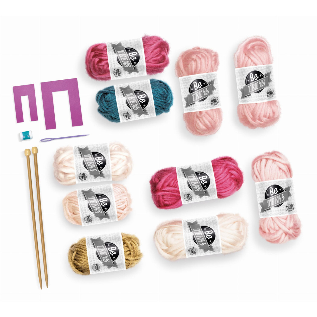 Zestaw do Nauki Robienia na Drutach - Zrób To Sam DIY - Wełniana Włóczka i Druty - BUKI