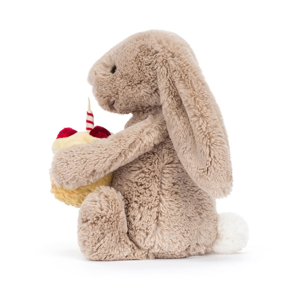 Beżowy Królik z Tortem Urodzinowym 31 cm - Maskotka Przytulanka - JellyCat