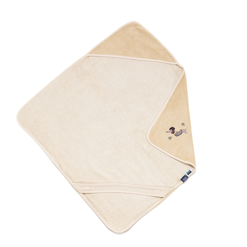 Ręcznik Kąpielowy z Kapturkiem roz. S - 85x85 cm - Baby Bear Sand - Niemowlęcy Bamboo - La Millou