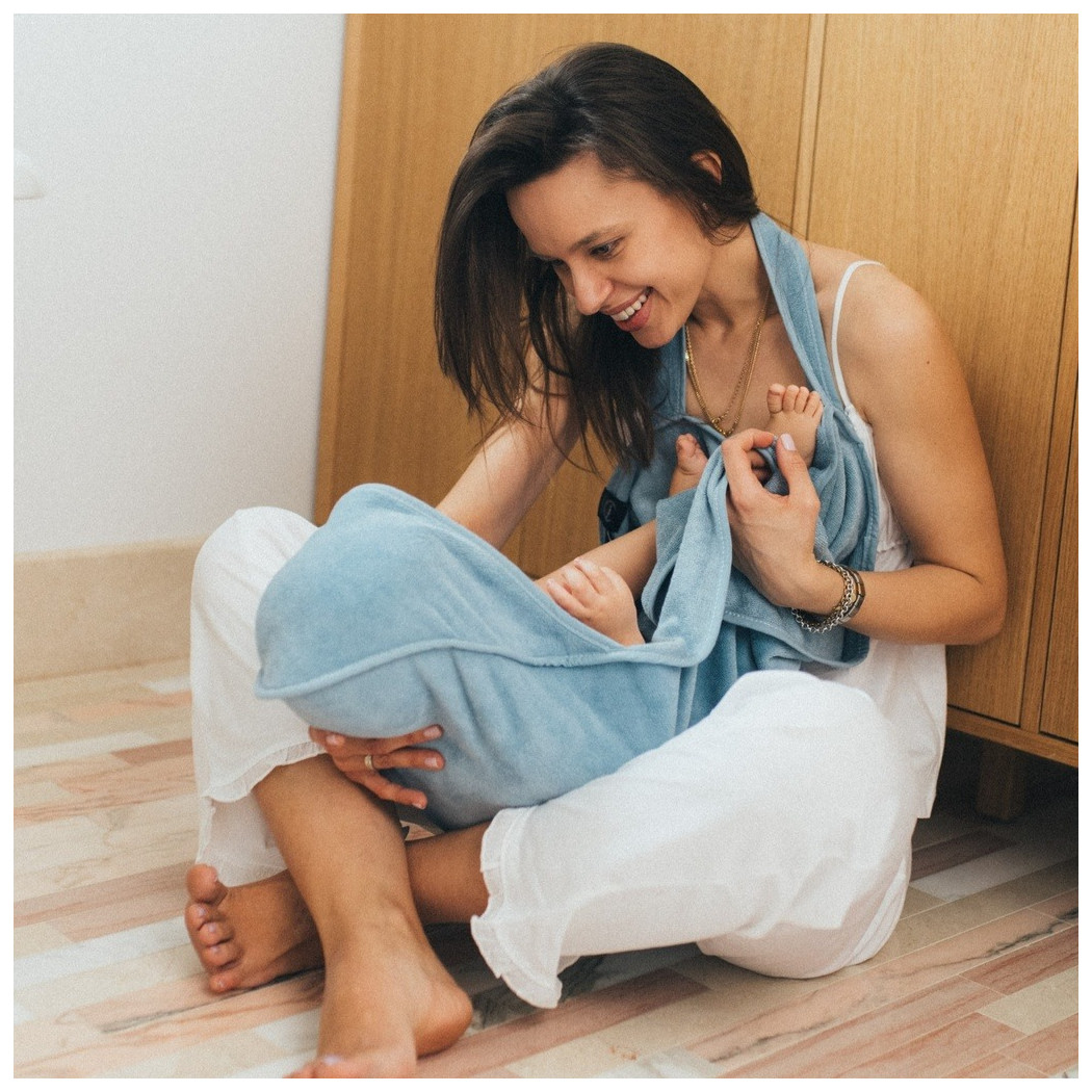 Ręcznik Kąpielowy z Kapturkiem roz. S - 85x85 cm - Baby Bear Sand - Niemowlęcy Bamboo - La Millou