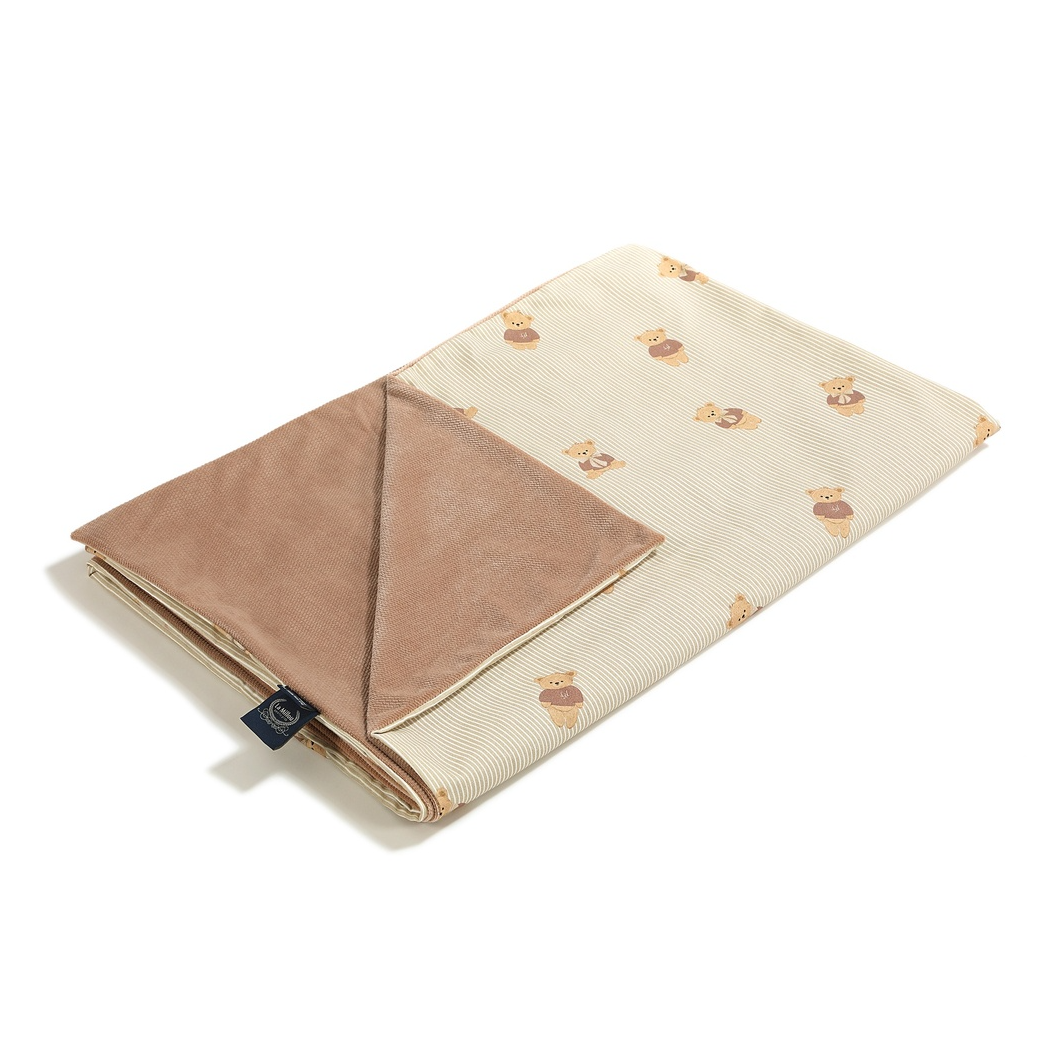 Lekki Kocyk Velvet roz. L - Baby Bear Mocca - 110x140 cm - La Millou