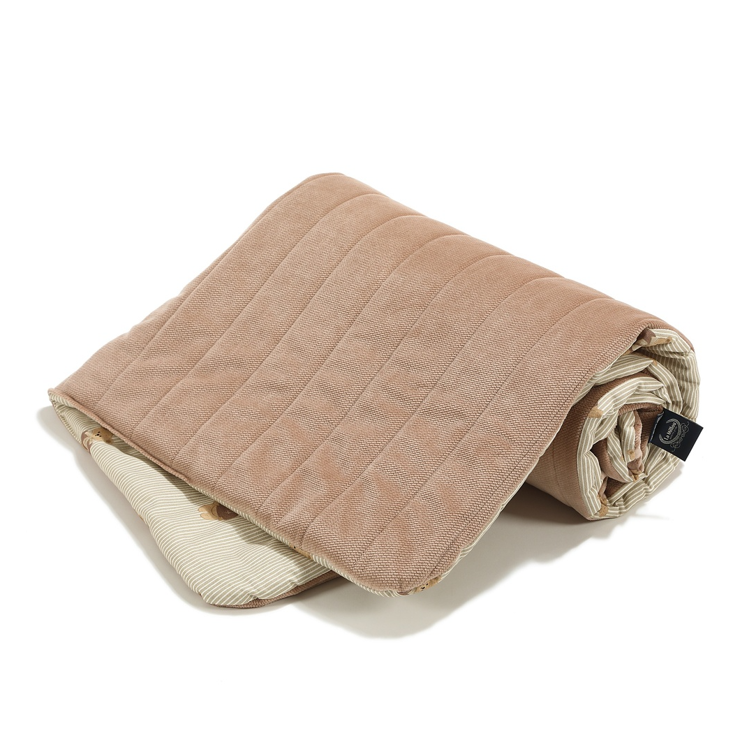 Ciepły Koc Velvet roz. M - 80x100 cm - Baby Bear Mocca - La Millou