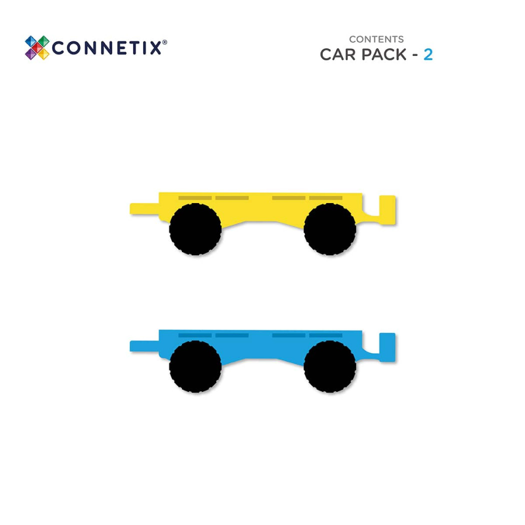 Autka - Klocki Magnetyczne Pojazdy Pociągi - 2 Elementy - Connetix