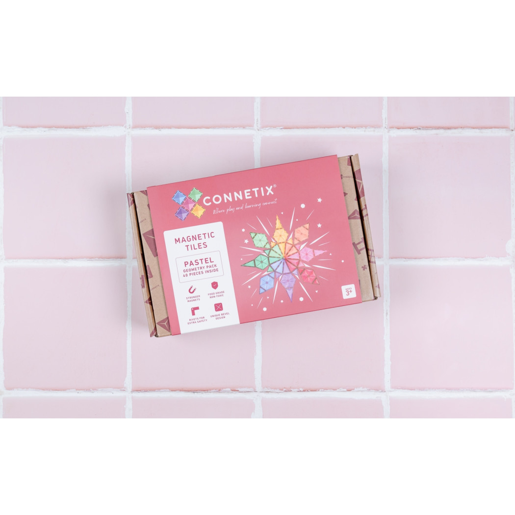 Fasetowane Wielokąty - Klocki Magnetyczne Zestaw Geometryczny - 40 Elementów - Connetix