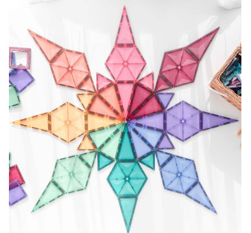 Fasetowane Wielokąty - Klocki Magnetyczne Zestaw Geometryczny - 40 Elementów - Connetix