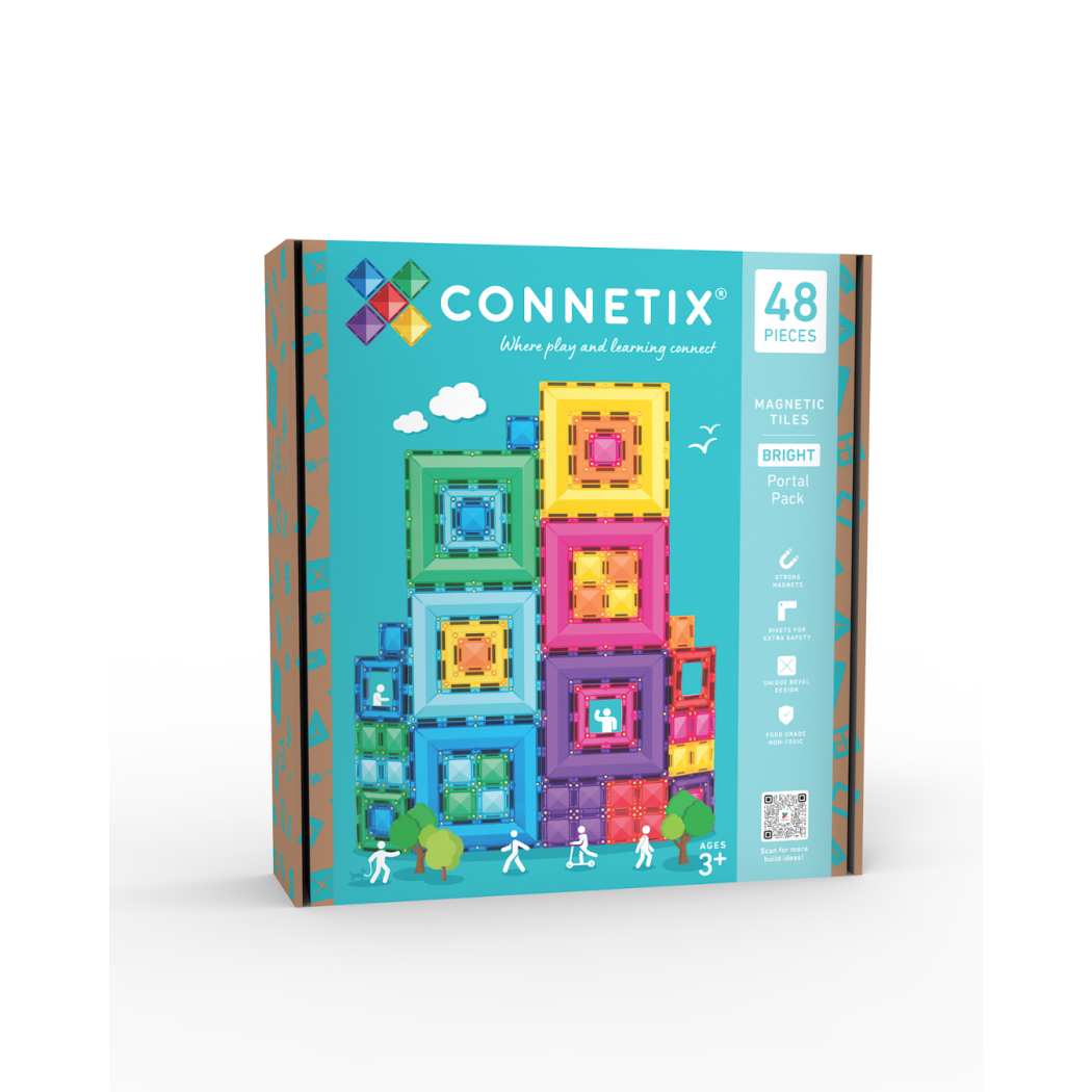 Ramy - Klocki Magnetyczne - Zbuduj Okna Drzwi i Więcej - Portal Pack - 48 Elementów - Connetix