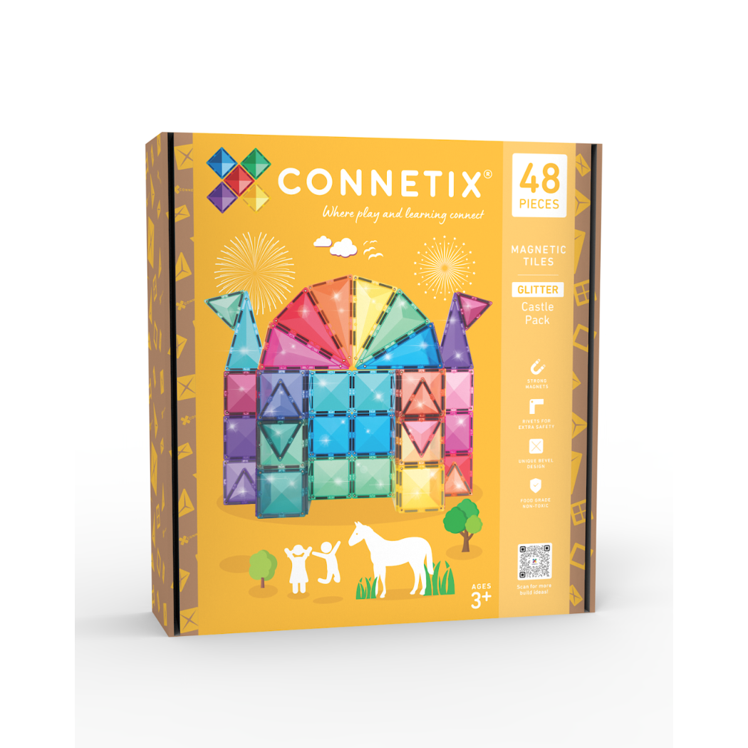 Lśniący Pałac - Brokatowe Klocki Magnetyczne - 48 Elementów - Connetix