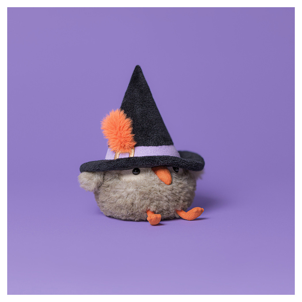 WYPRZEDAŻ Heccaty Hootnightly - Sowa Czarodziejka w Kapeluszu 17 cm - Maskotka Przytulanka Halloween - JellyCat