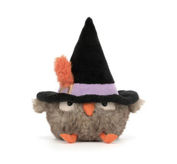 WYPRZEDAŻ Heccaty Hootnightly - Sowa Czarodziejka w Kapeluszu 17 cm - Maskotka Przytulanka Halloween - JellyCat