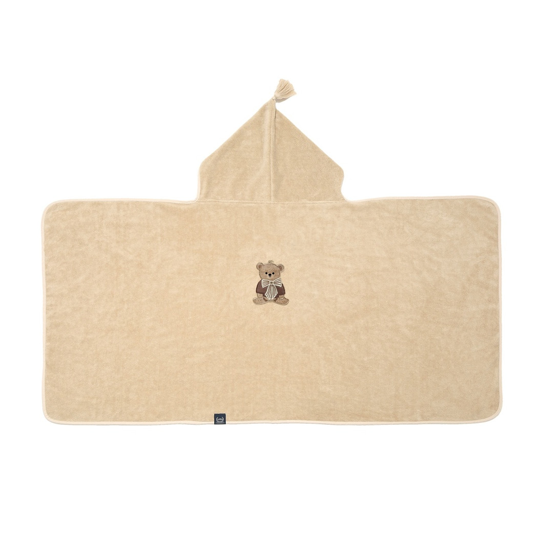 Ręcznik Kąpielowy z Kapturkiem roz. M - 70x135 cm - Baby Bear Sand - Niemowlęcy Bamboo - La Millou