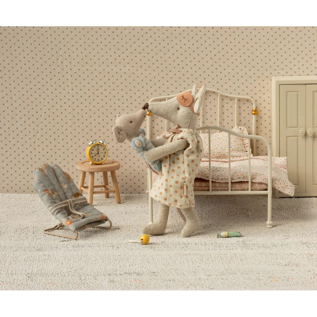 Leżaczek Vintage Złamany Błękit - Babysitter My - Akcesoria dla Myszek i Króliczków - Maileg