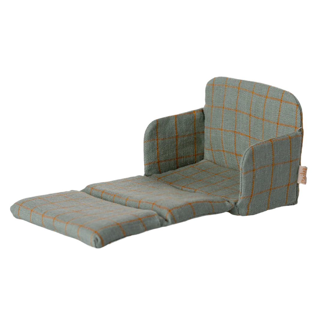 Zielona Rozkładana Kanapa w Kratkę - Sofa Bed - Akcesoria Dla Myszek - Maileg