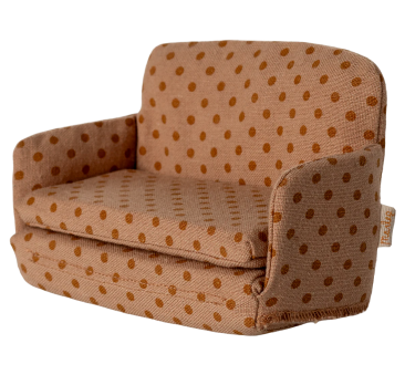 Pomarańczowa Rozkładana Kanapa w Kropki - Sofa...
